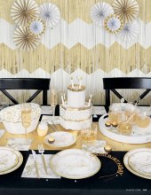 Centerpiece Cake Popup Gld/Wht