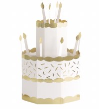 Centerpiece Cake Popup Gld/Wht