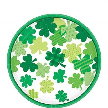 Blooming Shamrocks 7in. Paper  Plates ~ 18 Pack