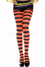 Tights Wide Stripe Orange