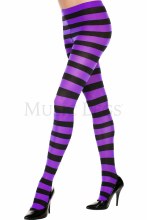 Tights Wide Stripe Blk/Prple