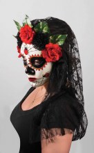 Mask Day of the Dead Veil Blk
