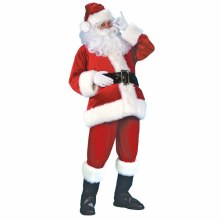 Santa Suit Dlx Velour Standard Size