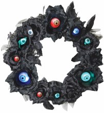 Wreath w/ Black Roses and Eyeballs