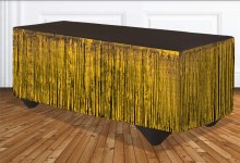 Table Skirt Gold Tinsel