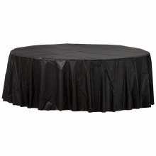 Jet Black Round Plastic Tablecover
