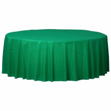 Festive Green Round Plastic Tablecover