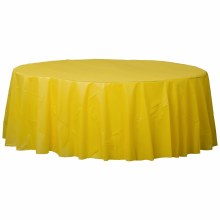 Yellow Sunshine Round PlasticTablecover