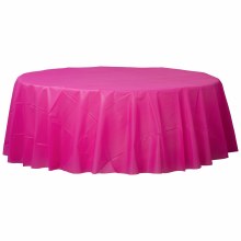 Bright Pinl Round Plastic Tablecover