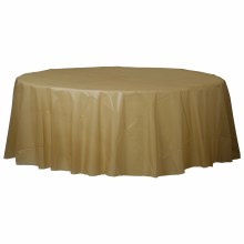 Gold Plastic Round Tablecover