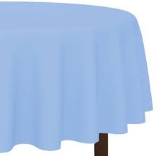 Pastel Blue Round Plastic Tablecover