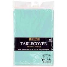 Robins Egg Blue Round Plastic Tablecover