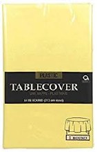 Lt Yellow Round Plastic Tablecover