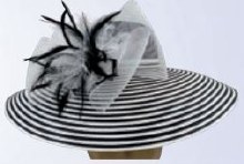 Hat Derby Blk/Wht w/ Tulle