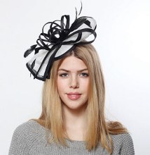 20's Sinamay Fascinator B/W
