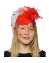 20's Red Feather Fascinator