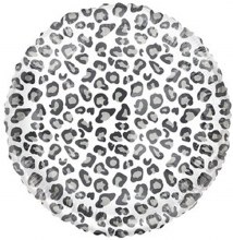 Jungle, Safari • Leopard, White Round • Standard Size 18in. Mylar Helium Balloon