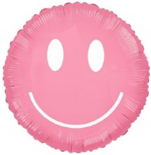 Smiley Face, Pastel Pink • Jumbo 30in. Mylar Helium Balloon