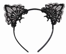 Headband Black Cat Lace