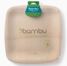 Bamboo 11in Square Plates 8pk