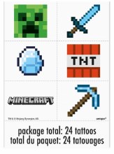 Minecraft Temp Tattoos, 24pk