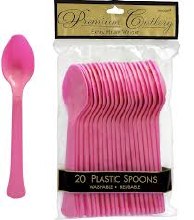 Bright Pink Spoons 20ct