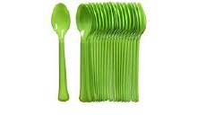 Solid Kiwi Green Plastic Spoons ~ 20 Pack