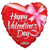 Happy Valentine's Day, Chocolate Heart Box Shape • Mega Jumbo 36in. Mylar Helium Balloon