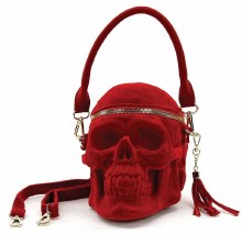 Bag Skull Velvet Red