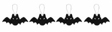 Bat Ornaments Glit Blk 4pk