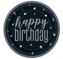 Glitz HBD 9" Plate 8ct