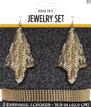 1970's Disco Jewlery Set Gld