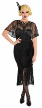 Skirt Fringe Flapper Blk STD