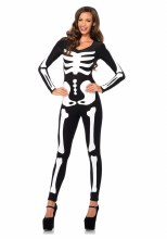 Glow Skeleton Catsuit Lg