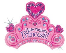 Princess • Happy Birthday Tiara • Jumbo 34in. Mylar Helium Balloon