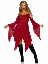 Peasant Dress Burgundy L