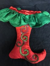 Beaded Stocking ~ Red