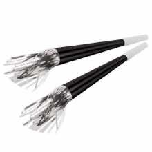 Black and Silver 9" Foil Horn