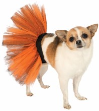 Pet Tutu Org/Blk M/L