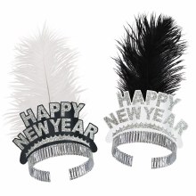 Happy New Year Chicago Swing Tiara Black/White