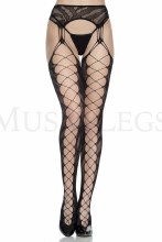 Suspender Pantyhose Animal Blk