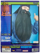Beard/Moustache Long Black