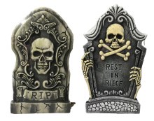Tombstone 26in Skull RIP Asst