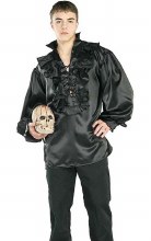 Pirate Shirt Black Satin STD