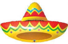 Sombrero Shape • Jumbo 41" Mylar Helium Balloon