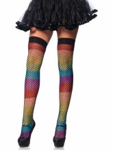 Thigh Highs Rainbow Fishnet