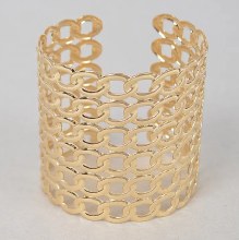 Wide Chain Metal Cuff Bracelet