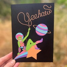 Yeehaw Space Cowgirl • Blank Card