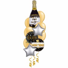 Balloon Bouquet, Deluxe Silver & Gold Centerpiece