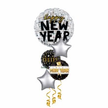 Balloon Bouquet, Cheers Disco Silver & Gold Centerpiece